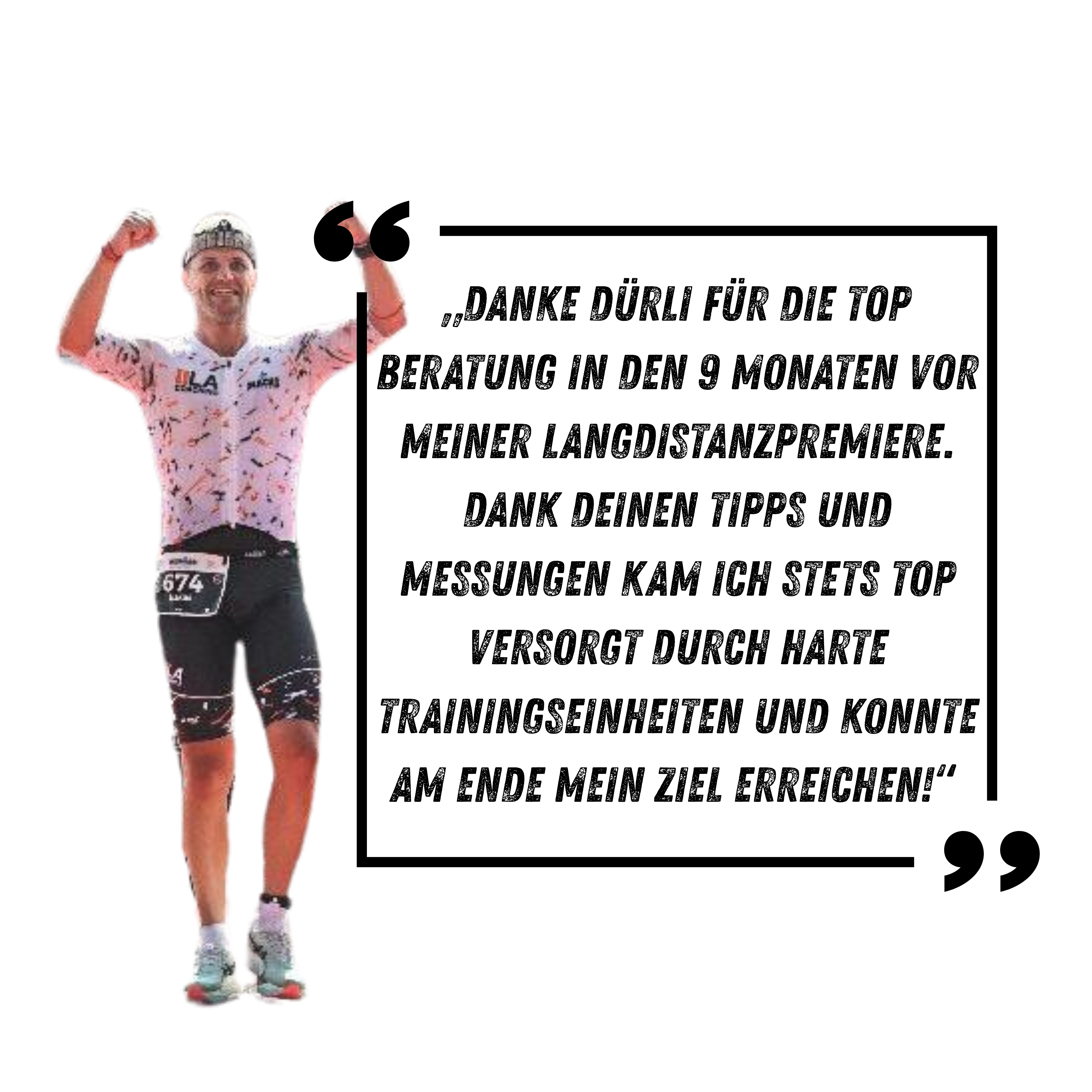 Lukas Abpfolter: 'Danke Dürli für die Top Beratung in den 9 Monaten vor meiner Langdistanzpremiere.'
